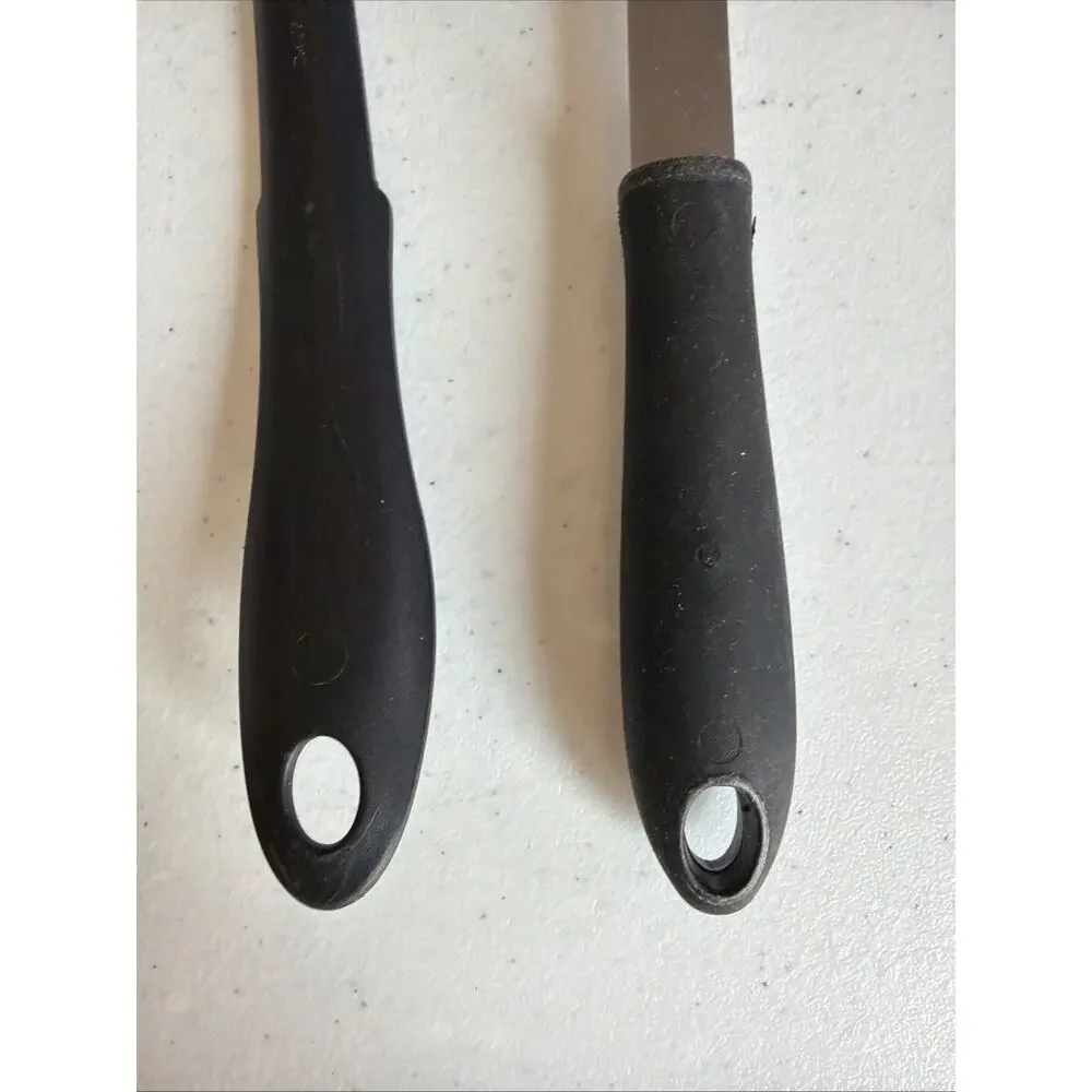 kitchen lot 4 Pc Black Nylon Plastic Utensils Spatula Spoons Ladle pasta slotted